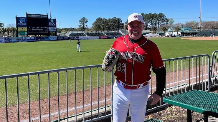 After retiring from his postmaster position, Jim Fullan, 56, decided to pursue his passion to play baseball again. He enrolled at Montgomery County Community College as a full-time student and secured a spot on the Mustangs baseball team. Photos courtesy of Jim Fullan